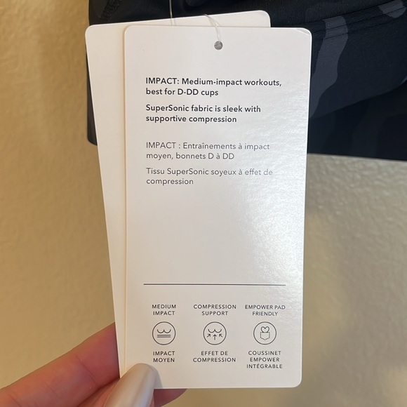 NWT Athleta Ultimate Camo Printed Bra D-DD 3X Grey Black Sports Athletic - Picture 7 of 11